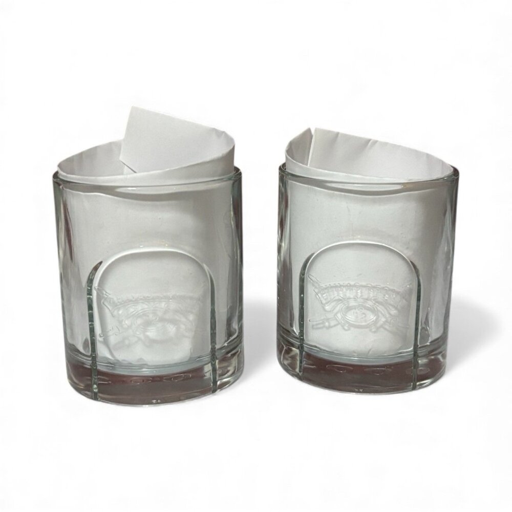 Chivas Regal 12 Whiskey Glasses Set‎ of 2 Heavy Bottom Rocks Embossed 2000